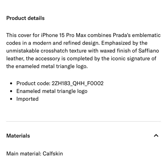 Prada Saffiano Leather Phone Case for iPhone 15 pro max - Picture 2 of 3